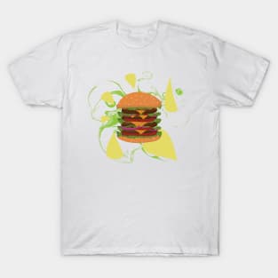 Big Burger Fast Food Burger Graphic Artistic Double Burger Magic T-Shirt